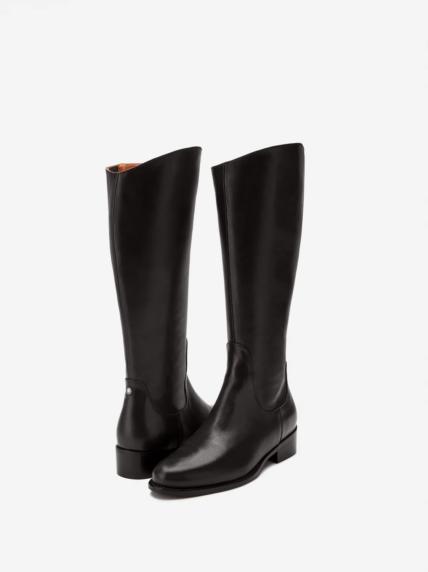 Verity Knee High Boots in Black Leather - Image 3