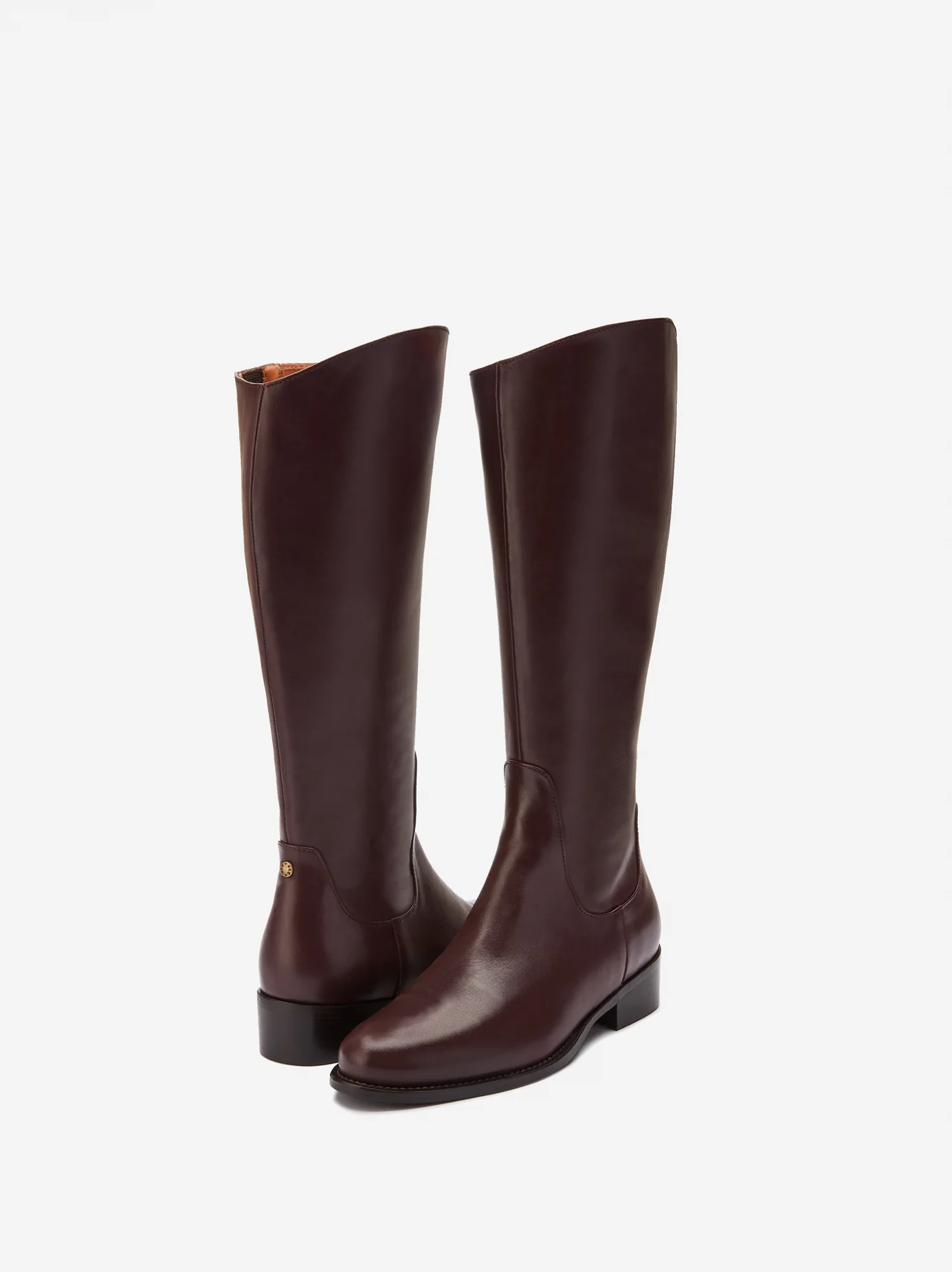 Verity Knee High Boots in Burgundy Leather - Image 3