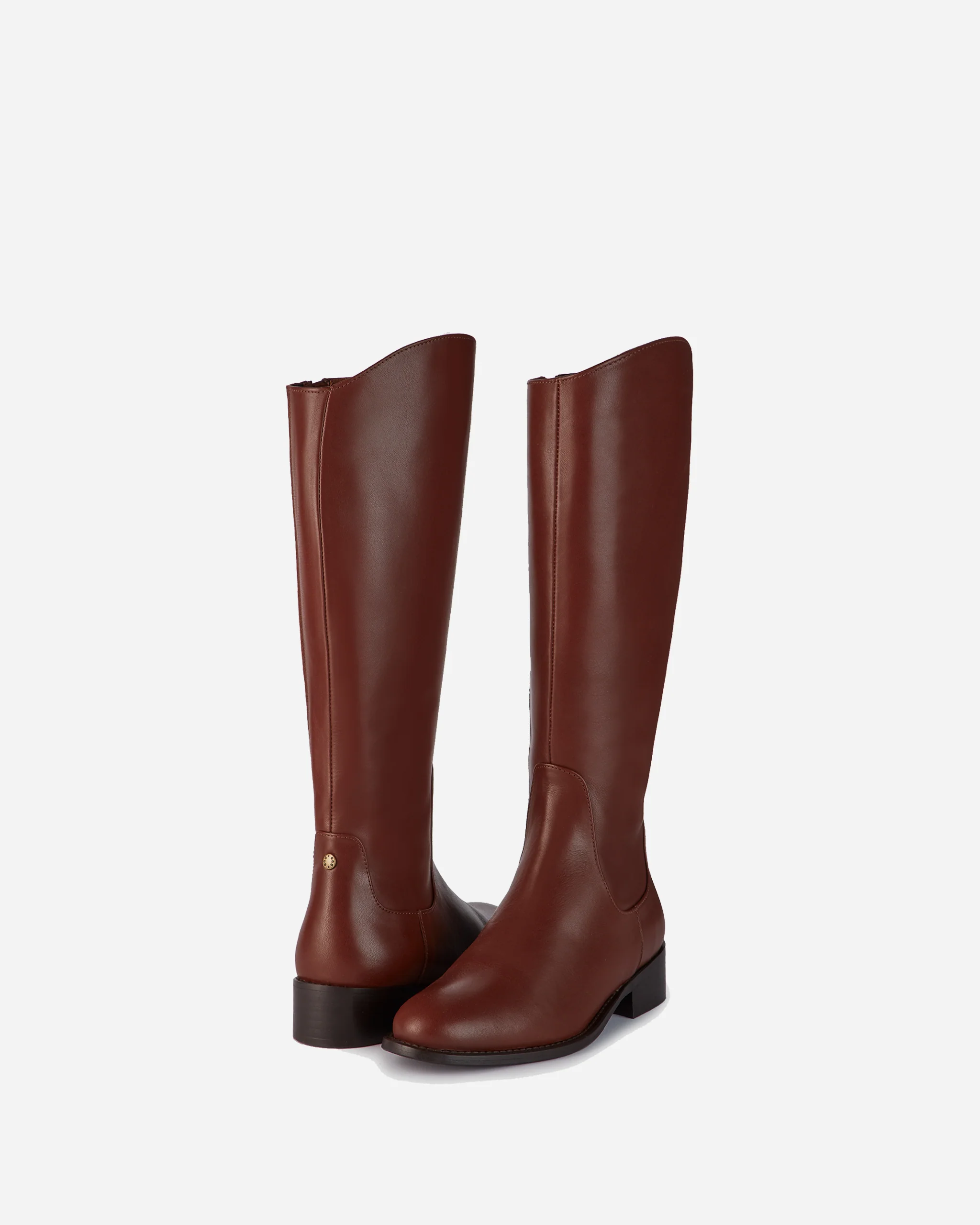 Verity Knee High Boots in Tan Leather - Image 3