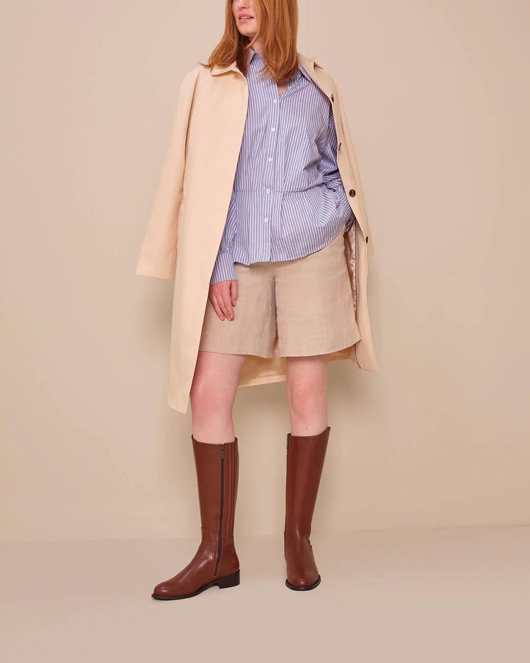 Verity Knee High Boots in Tan Leather - Image 5